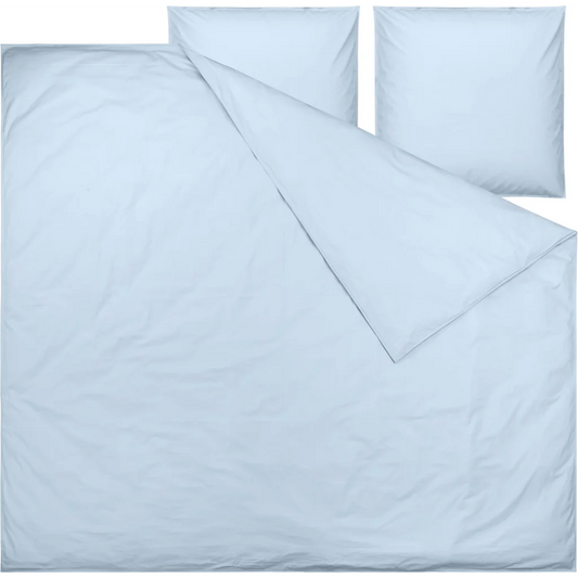 Bio Perkal Bettwäsche Garnitur 3-teilig in Himmelblau Blau von MELA home Größe 240x220 + 2x 80x80 cm