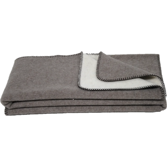 Doubleface Decke GABUN in Taupe+Creme (naturbelassen) Braun+Creme von Steinbeck Größe 150x220 cm