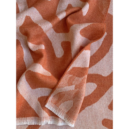 Doubleface Decke Koralle in Terra Orange Muster Koralle von Eagle Products Größe 135x200 cm