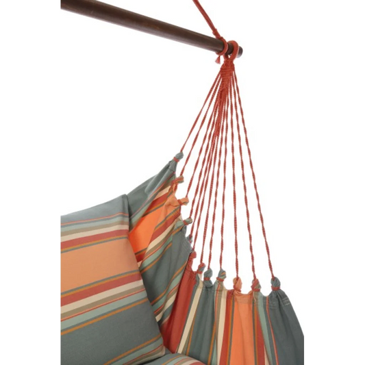 Hängesessel NERI in Weiß+Hellblau+Apricot Weiß+Blau+Orange Muster Streifen von GLOBO Größe 120x130 cm