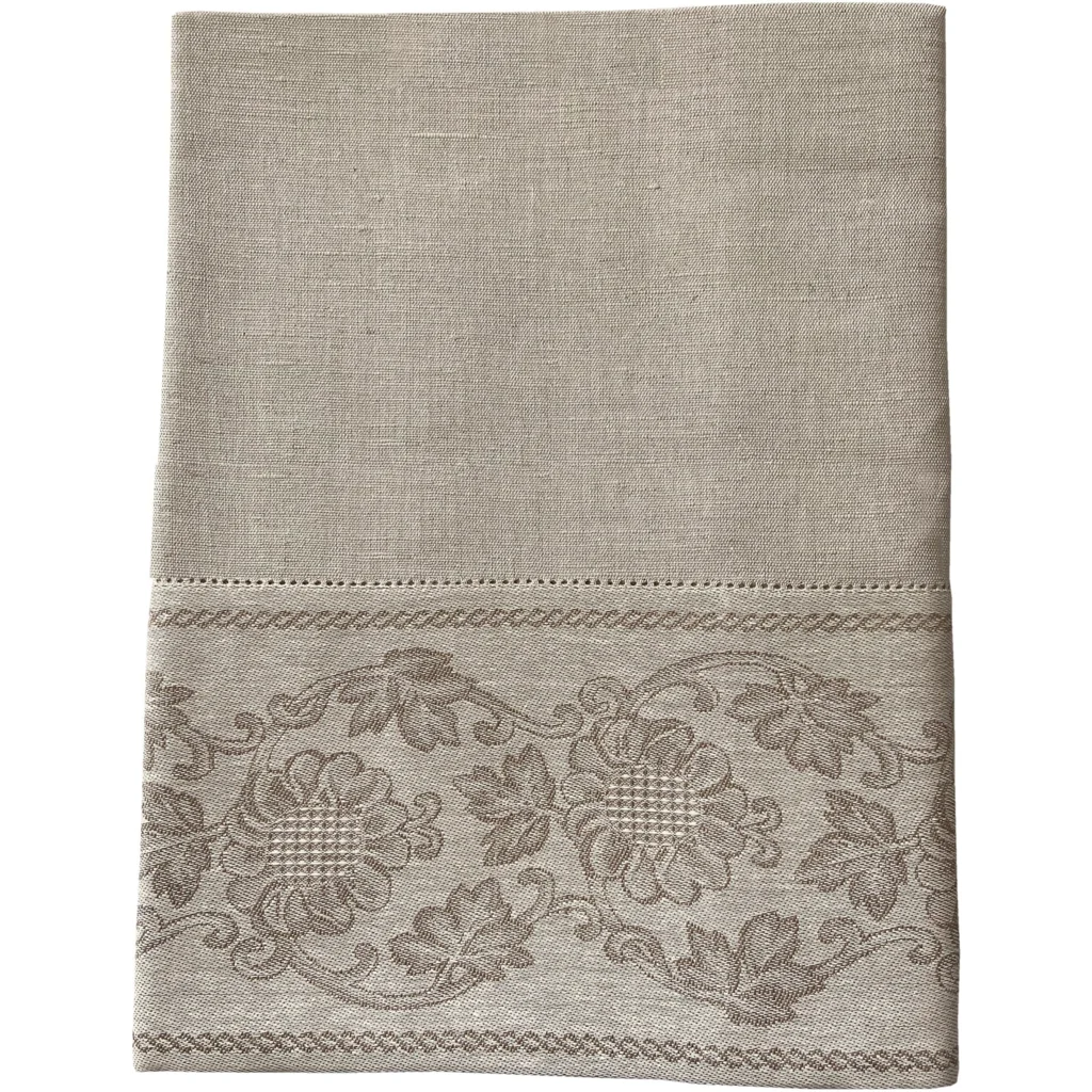 Leinen Tischdecke ASVEJA in Beige von Erika Vaitkute Größe 90x90 cm