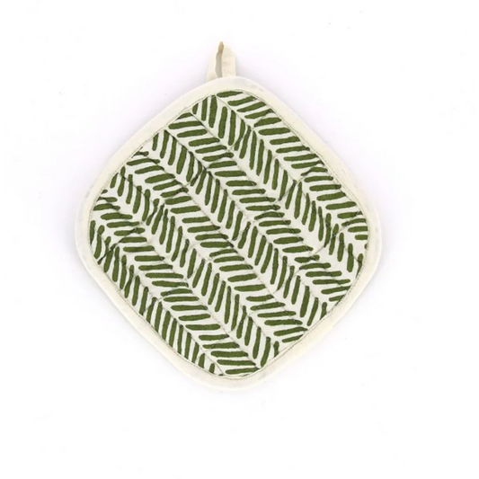 Topflappen mit Fischgrät-Muster in Olive Grün Muster Fischgrät von GLOBO Größe 20x20 cm