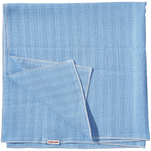 Bio Musselin Baby-Tuch in Lichtblau Blau von Cotonea Größe 75x75 cm