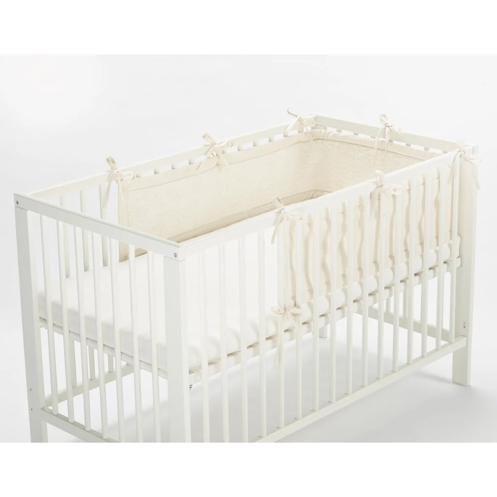 Bio Satin Baby-Nestchen in Creme von Cotonea Größe 230x25 cm