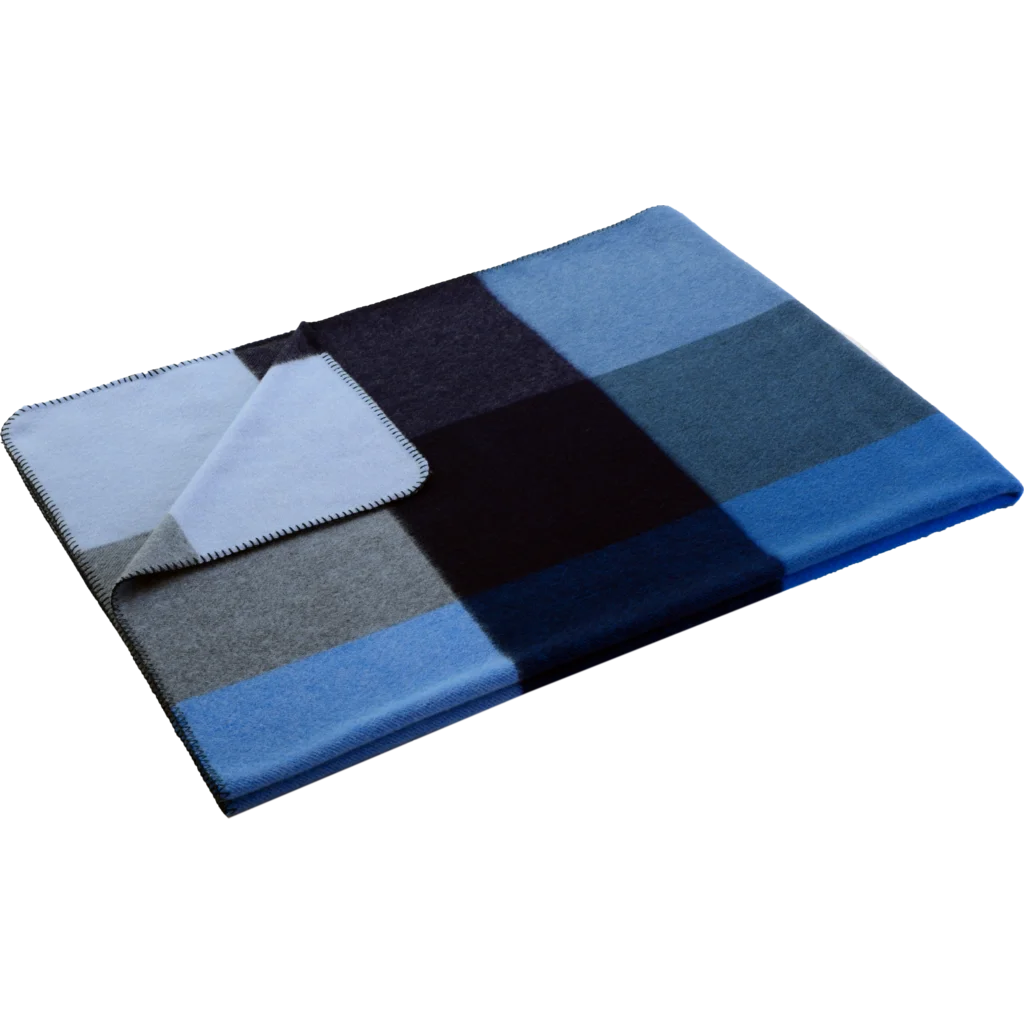 Baby-+Kinder-Decke MONZA in Marine+Blau+Hellblau Blau+Blau+Blau Muster Gemustert von Steinbeck Größe 100x150 cm