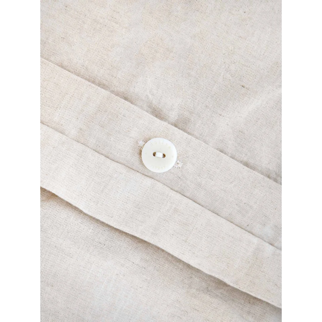 Baumwoll-+Leinen-Mix Bettwäsche Garnitur in Creme von erlich textil Größe 135x200 + 40x80 cm