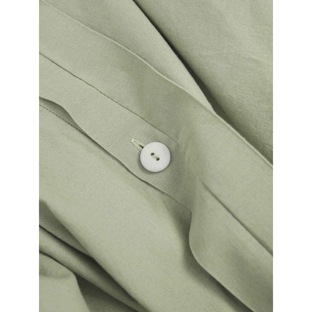 Baumwoll-+Leinen-Mix Bettwäsche Garnitur in Hellgrün Grün von erlich textil Größe 155x220 + 40x80 cm