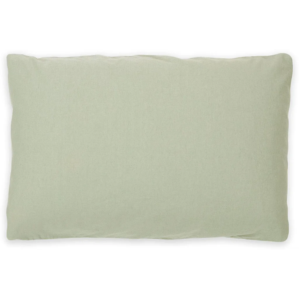 Baumwoll-+Leinen-Mix Bettwäsche Kissenbezug in Hellgrün Grün von erlich textil Größe 80x80 cm