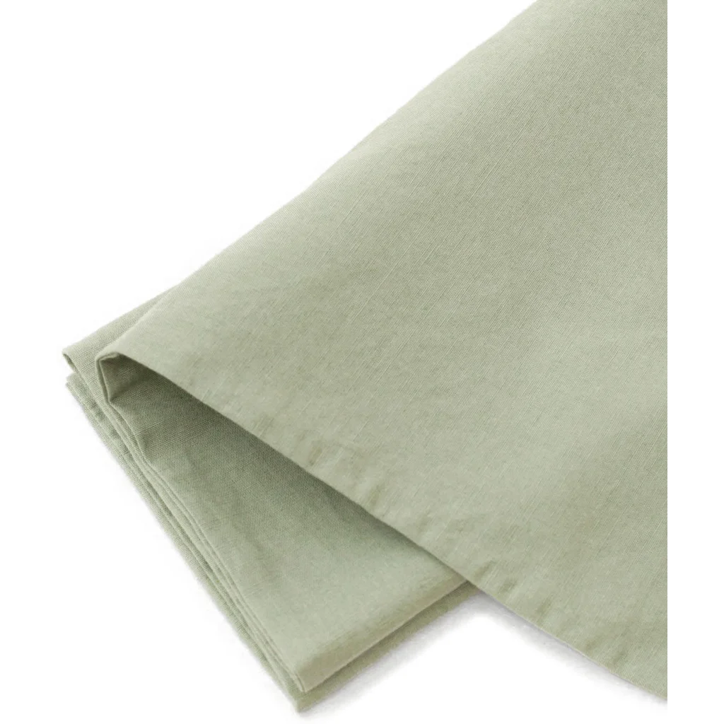 Baumwoll-+Leinen-Mix Bettwäsche Kissenbezug in Hellgrün Grün von erlich textil Größe 80x80 cm