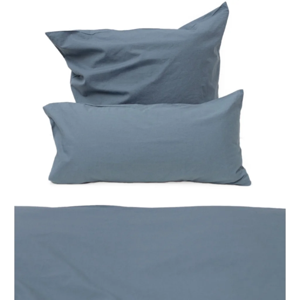 Baumwoll-+Leinen-Mix Bettwäsche Kissenbezug in Taubenblau Blau von erlich textil Größe 70x90 cm