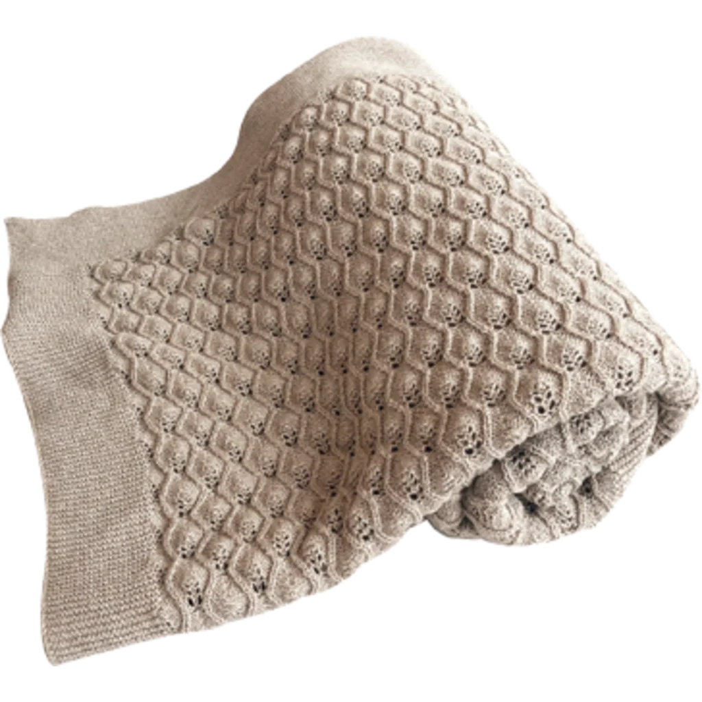 Bio Ajour Baby-Decke in Sand Beige von kikadu Größe 90x110 cm