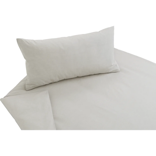 Bio Chambray Bettwäsche Nuance Garnitur in Muschel Beige von Cotonea Größe 155x220 + 80x80 cm