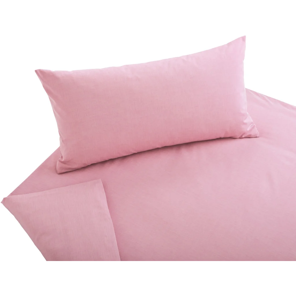 Bio Chambray Bettwäsche Pastell Kissenbezug in Rosa von Cotonea Größe 40x80 cm