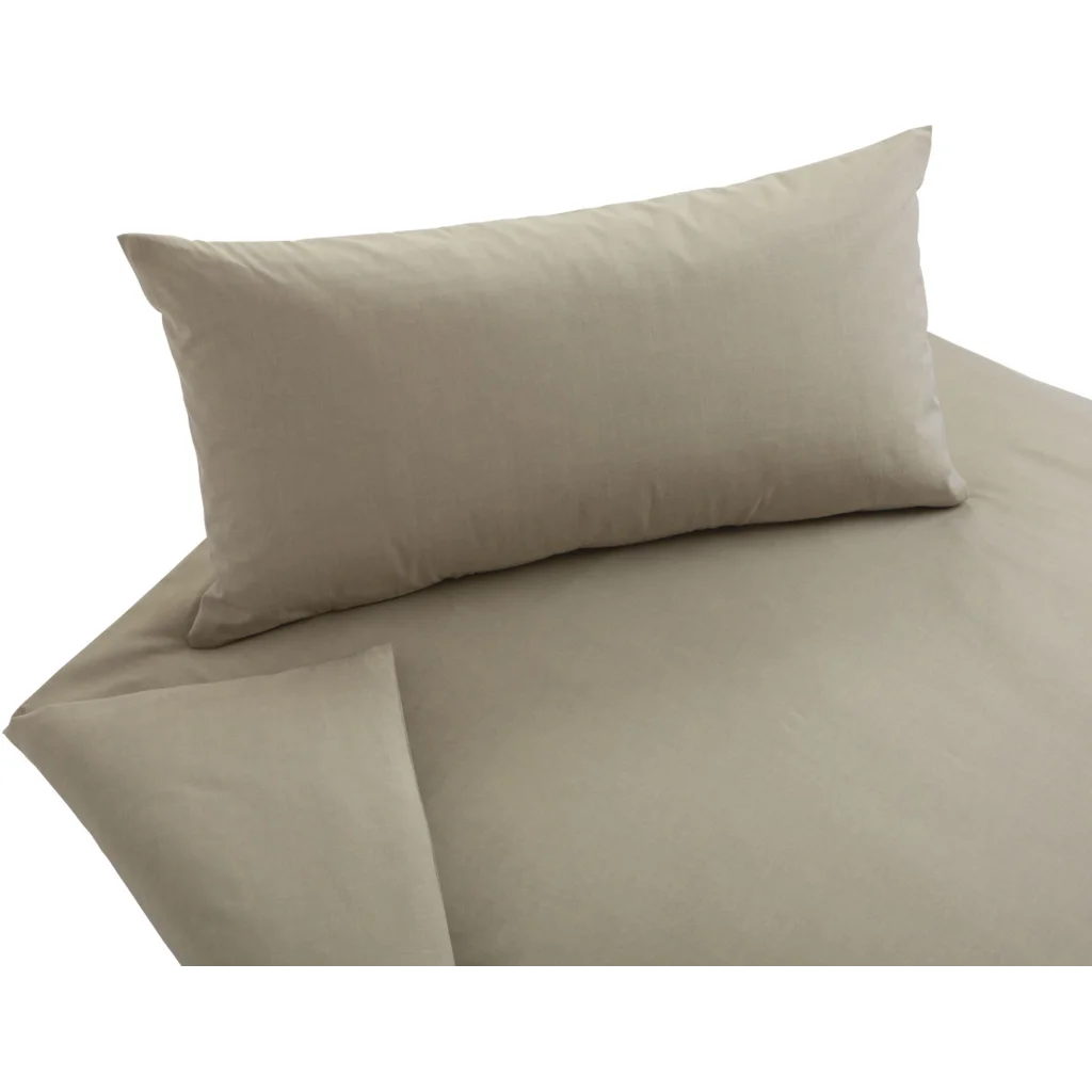 Bio Chambray Bettwäsche Royal Garnitur in Pyrit Braun von Cotonea Größe 155x220 + 80x80 cm