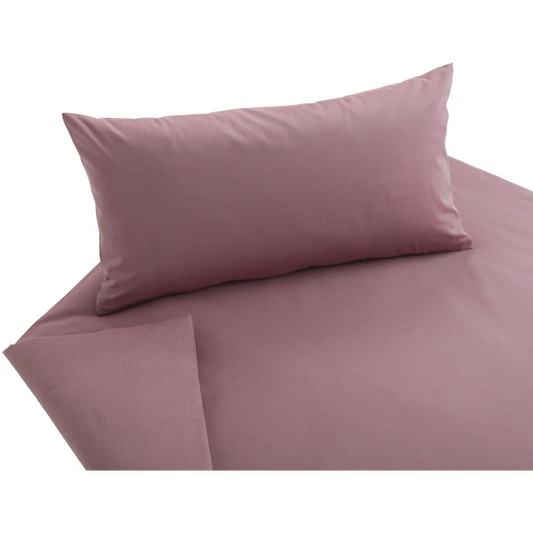 Bio Chambray Bettwäsche Royal Garnitur in Rubino Rosa von Cotonea Größe 155x220 + 80x80 cm