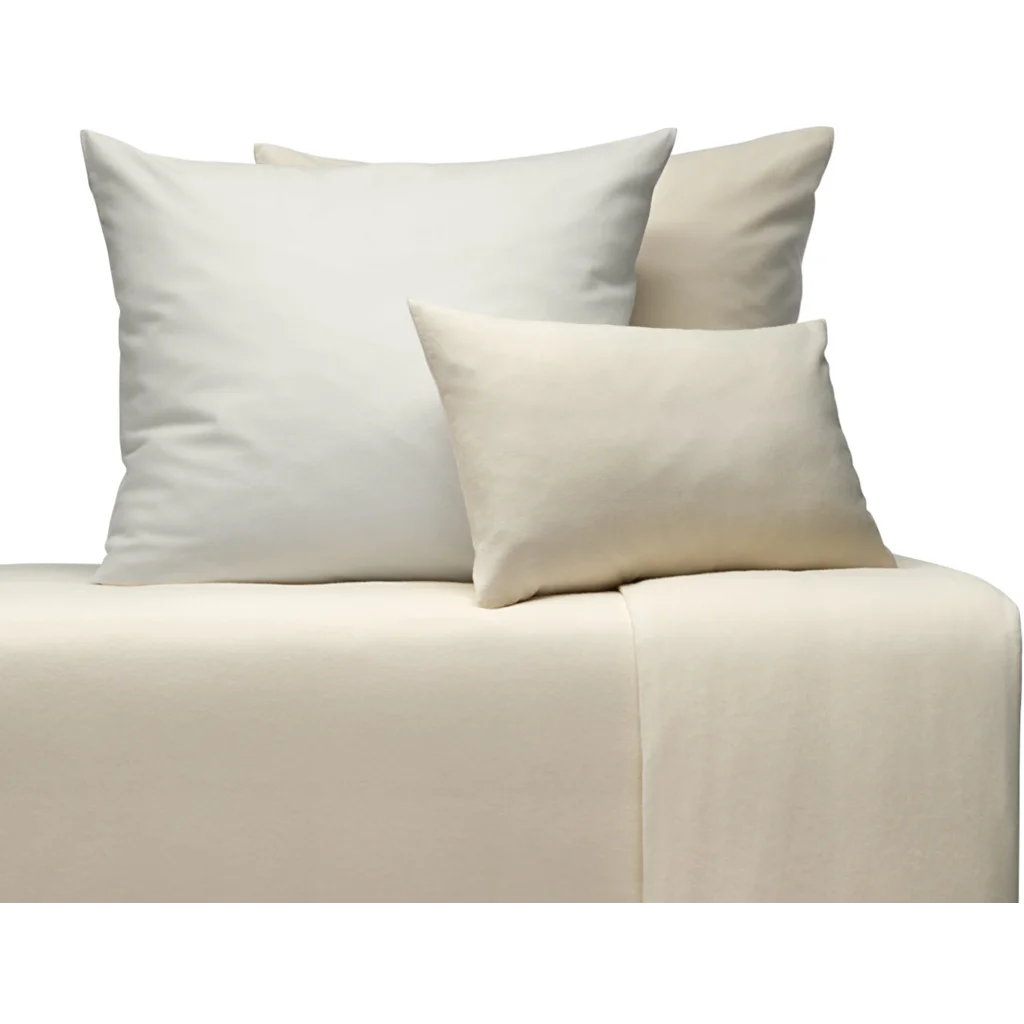 Bio Edel-Biber Baby-+Kinder-Bettwäsche Classic Garnitur in Creme von Cotonea Größe 100x135 + 40x60 cm