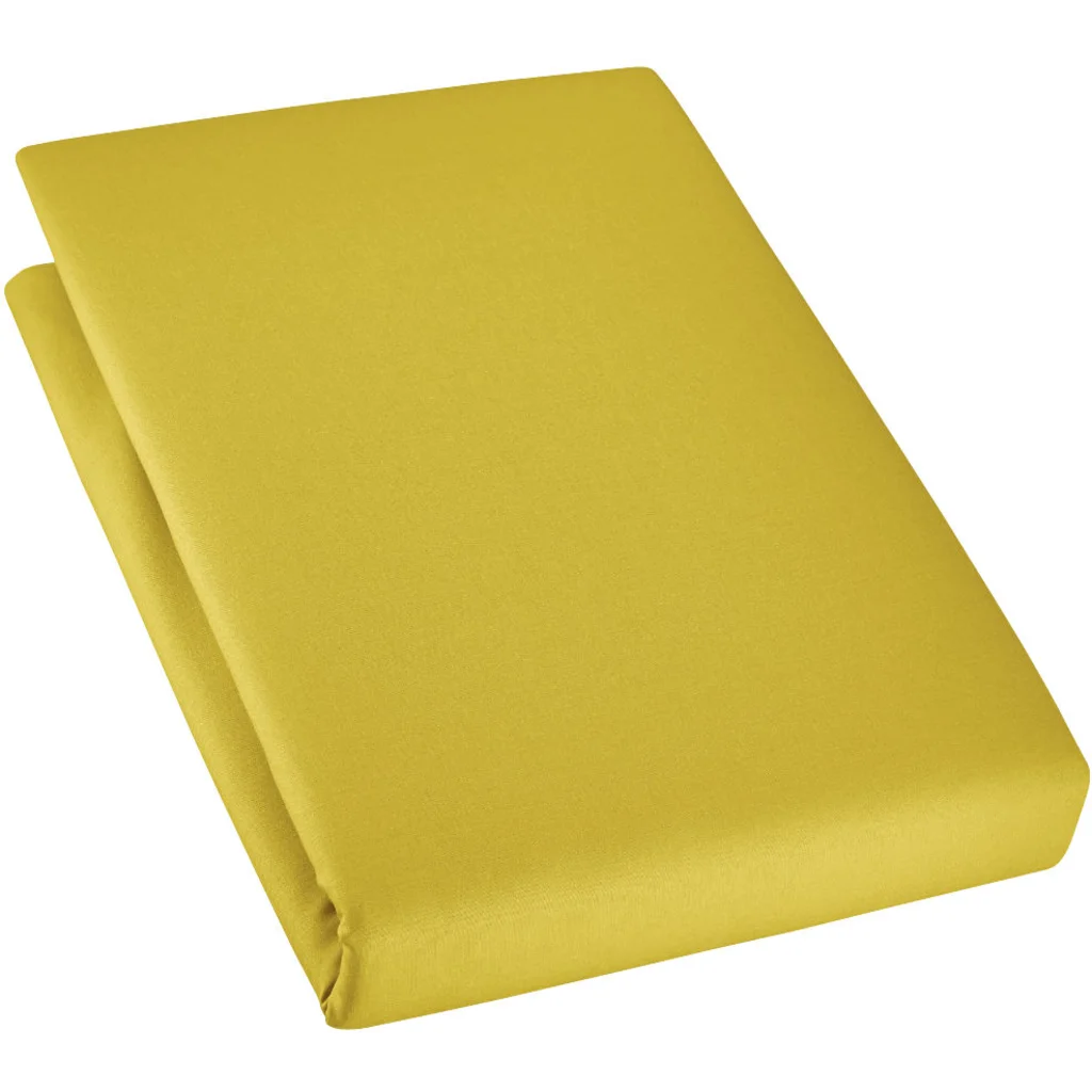 Bio Edel-Linon Spannbettlaken für Kinder-Matratzen in Curry Gelb von Cotonea Größe 60x120 cm