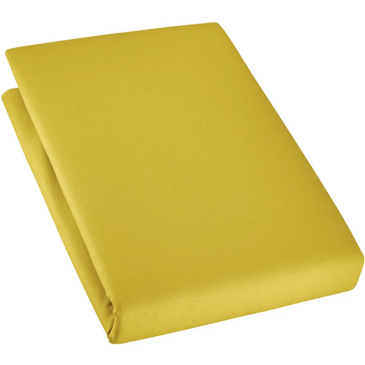 Bio Edel-Linon Spannbettlaken für Kinder-Matratzen in Curry Gelb von Cotonea Größe 70x140 cm