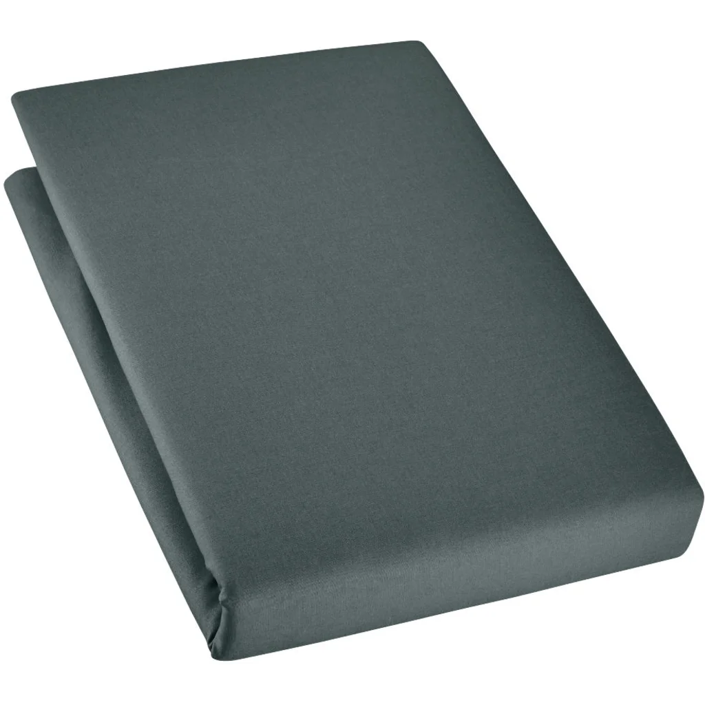 Bio Edel-Linon Spannbettlaken für Matratzen in Standardgröße - Doppelbett in Tinte Grün von Cotonea Größe 180x200 cm