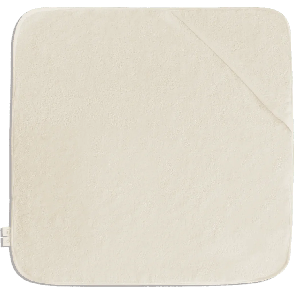 Bio Frottier Baby-Kapuzenbadetuch in Creme von Leela Cotton Größe 80x80 cm