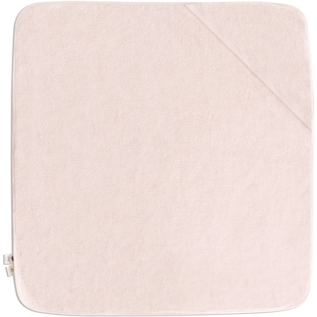 Bio Frottier Baby-Kapuzenbadetuch in Rosa von Leela Cotton Größe 80x80 cm