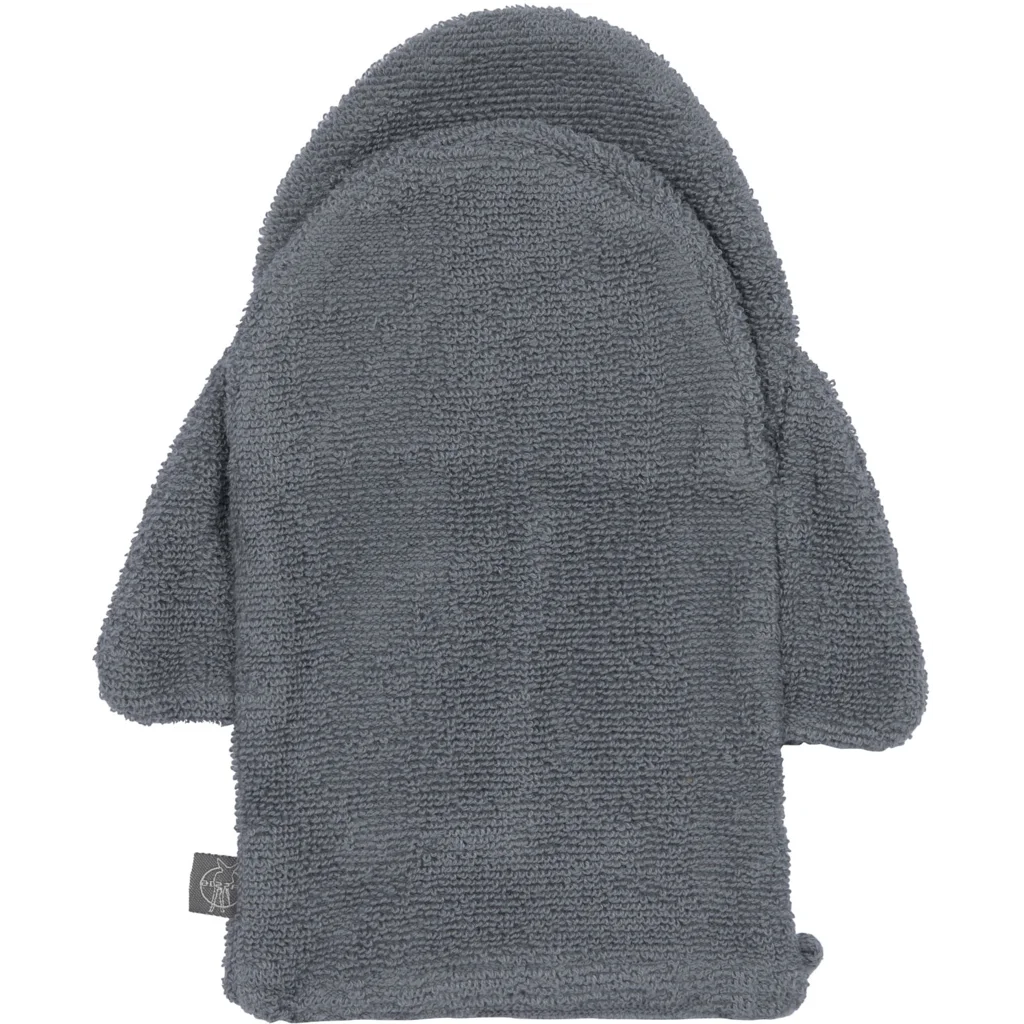 Bio Frottier Baby-+Kinder-Waschhandschuh Hai in Grau Muster Hai von Lässig Größe 13x22 cm