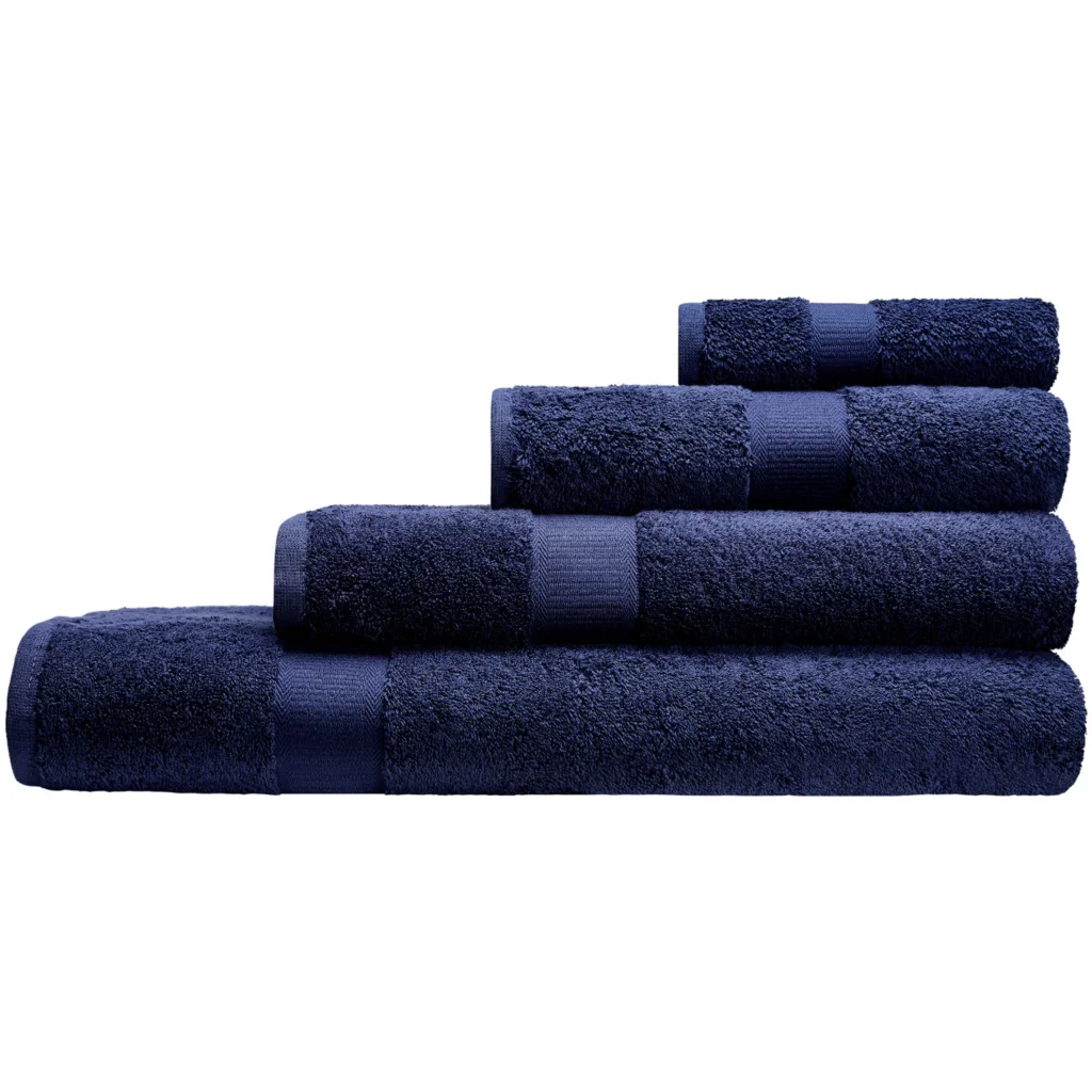 Bio Frottier Handtuch in Azurblau Blau von Cotonea Größe 50x100 cm