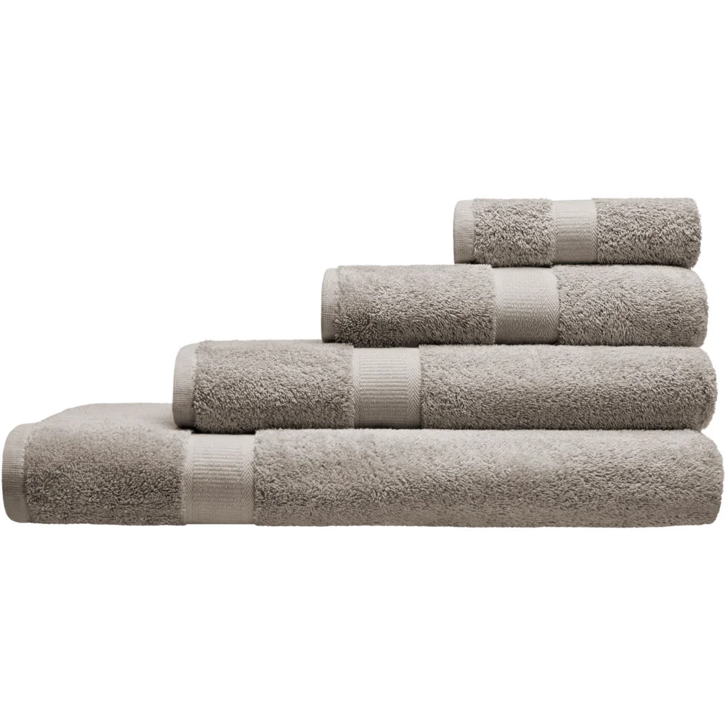 Bio Frottier Handtuch in Leinen Beige von Cotonea Größe 50x100 cm