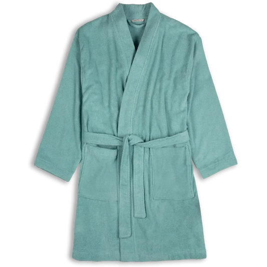 Bio Frottier Sommerbademantel BARI in Aqua Blau von Living Crafts Größe S+M