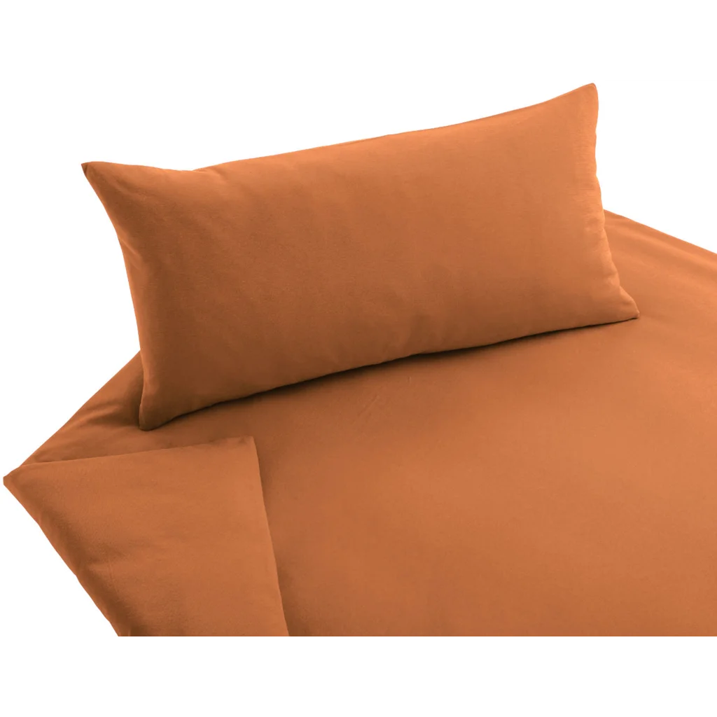 Bio Jersey Bettwäsche Garnitur in Orange von Cotonea Größe 155x220 + 80x80 cm