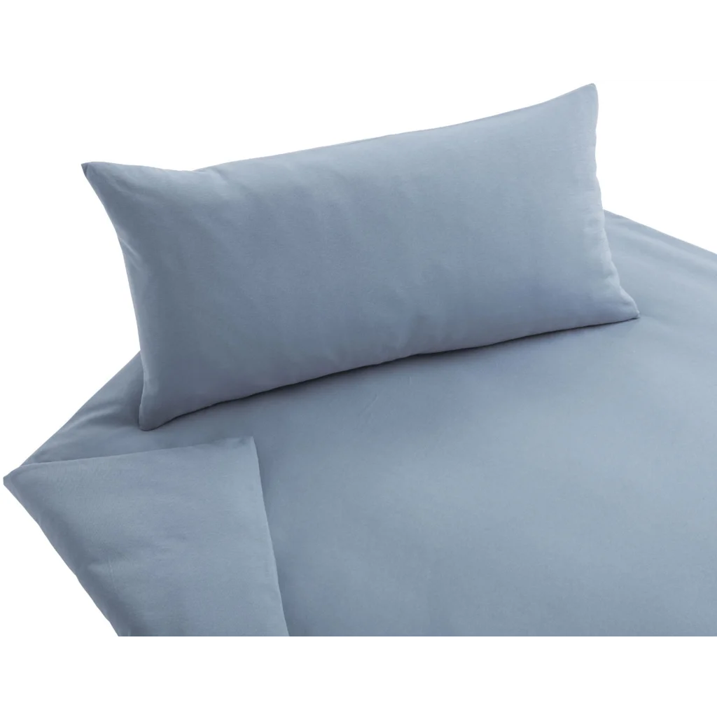 Bio Jersey Bettwäsche Garnitur in Perlblau Blau von Cotonea Größe 155x220 + 80x80 cm