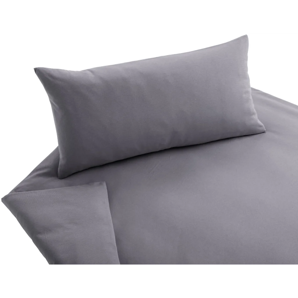 Bio Jersey Bettwäsche Garnitur in Platin Grau von Cotonea Größe 155x220 + 80x80 cm