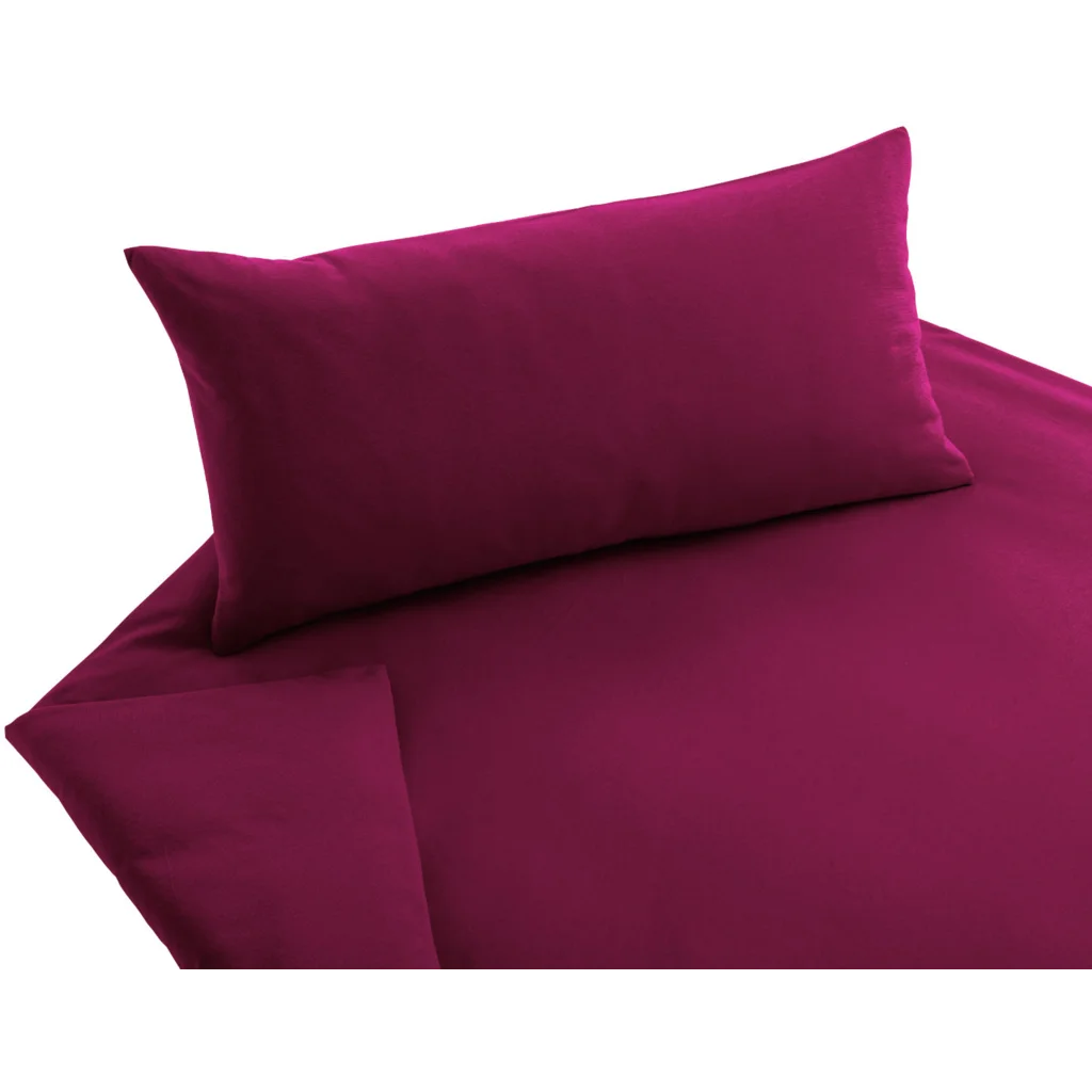Bio Jersey Bettwäsche Garnitur in Sangria Rot von Cotonea Größe 135x200 + 80x80 cm