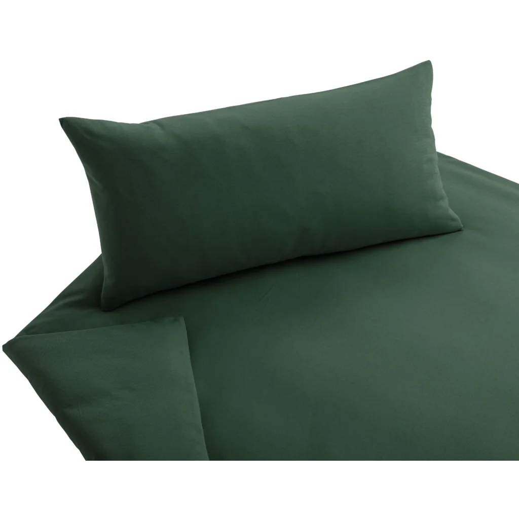 Bio Jersey Bettwäsche Garnitur in Smaragd Grün von Cotonea Größe 155x220 + 80x80 cm