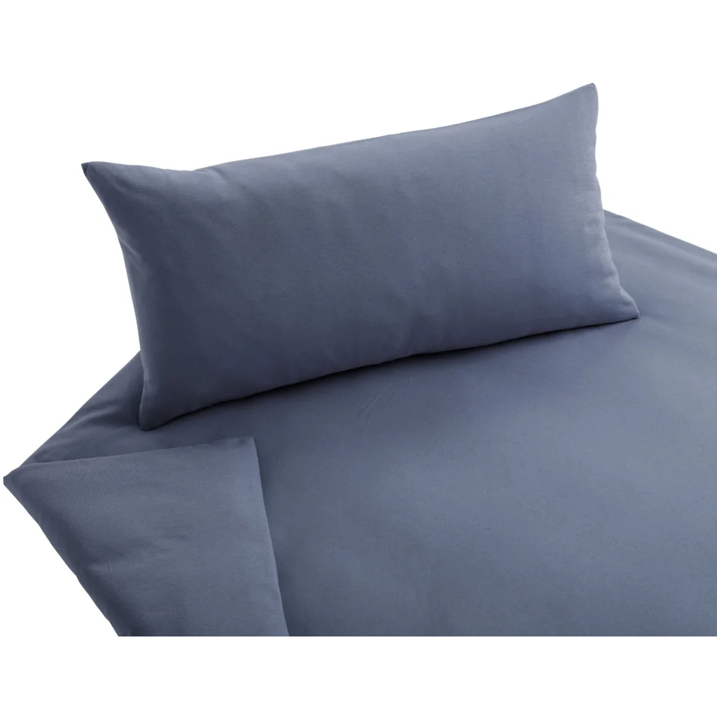 Bio Jersey Bettwäsche Garnitur in Steinblau Blau von Cotonea Größe 135x200 + 40x80 cm