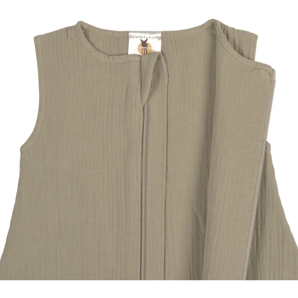 Bio Musselin Baby-Schlafsack in Olive Grün von Lässig Größe 50+56