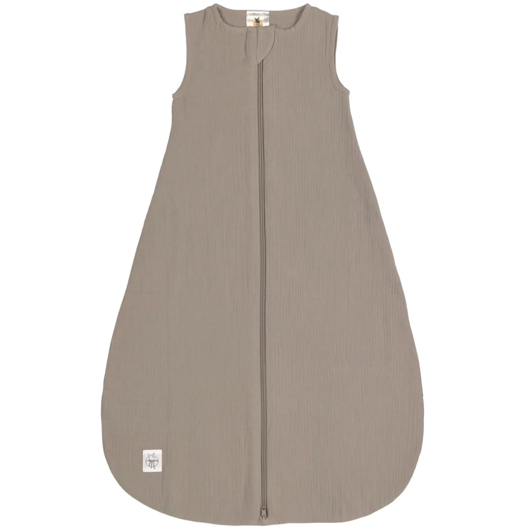 Bio Musselin Baby-Schlafsack in Taupe Grau von Lässig Größe 86+92