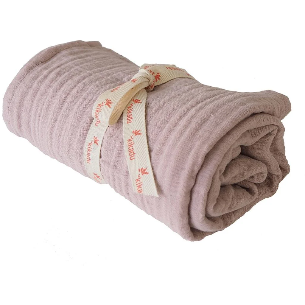 Bio Musselin Baby-Tuch in Rosé Rosa von kikadu Größe 110x110 cm
