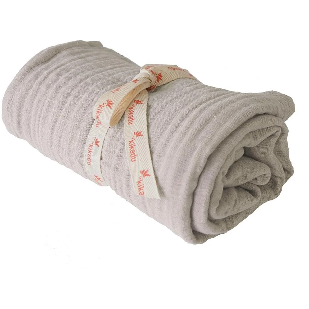 Bio Musselin Baby-Tuch in Silbergrau Grau von kikadu Größe 110x110 cm