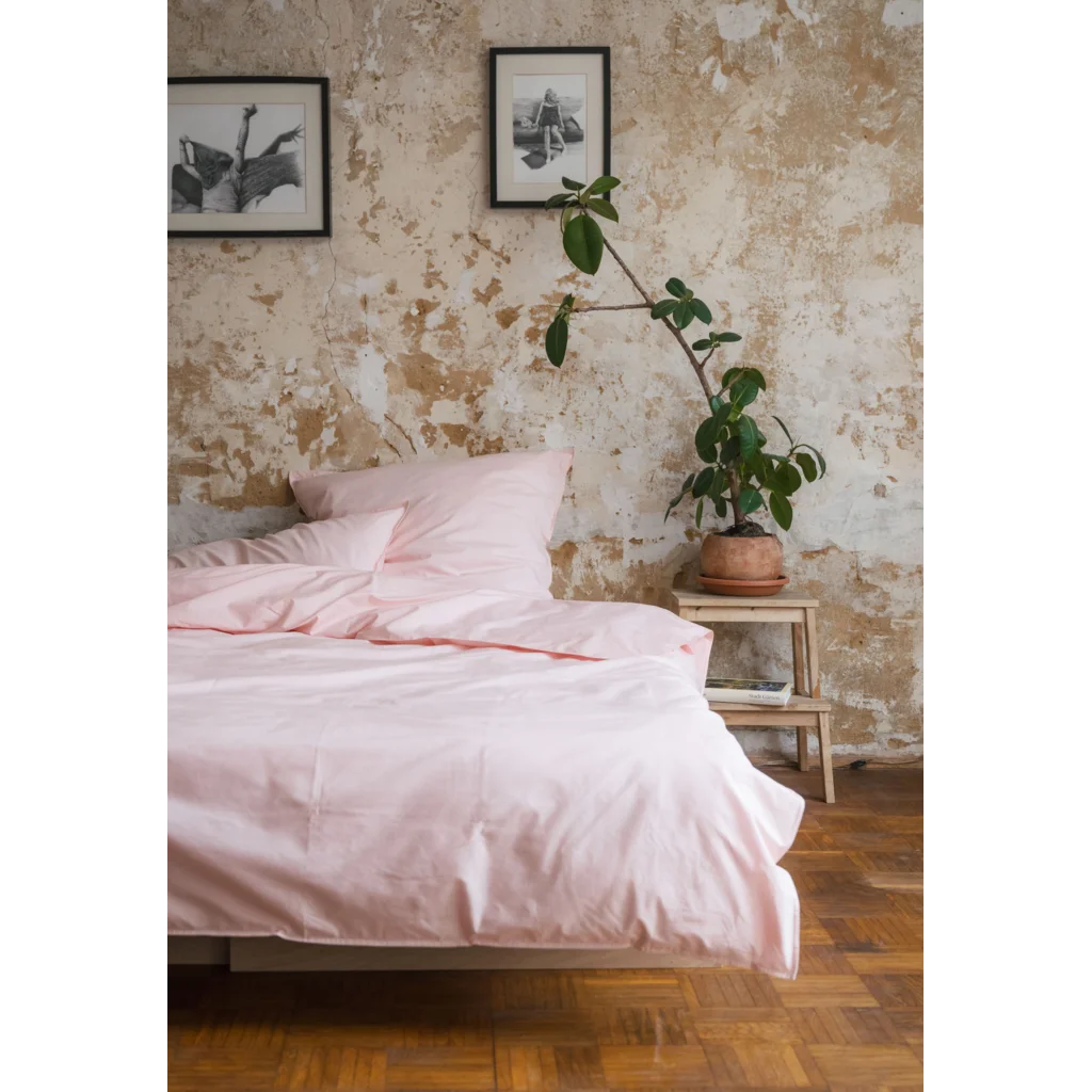 Bio Perkal Bettwäsche Garnitur 3-teilig in Rosa von MELA home Größe 240x220 + 2x 80x80 cm