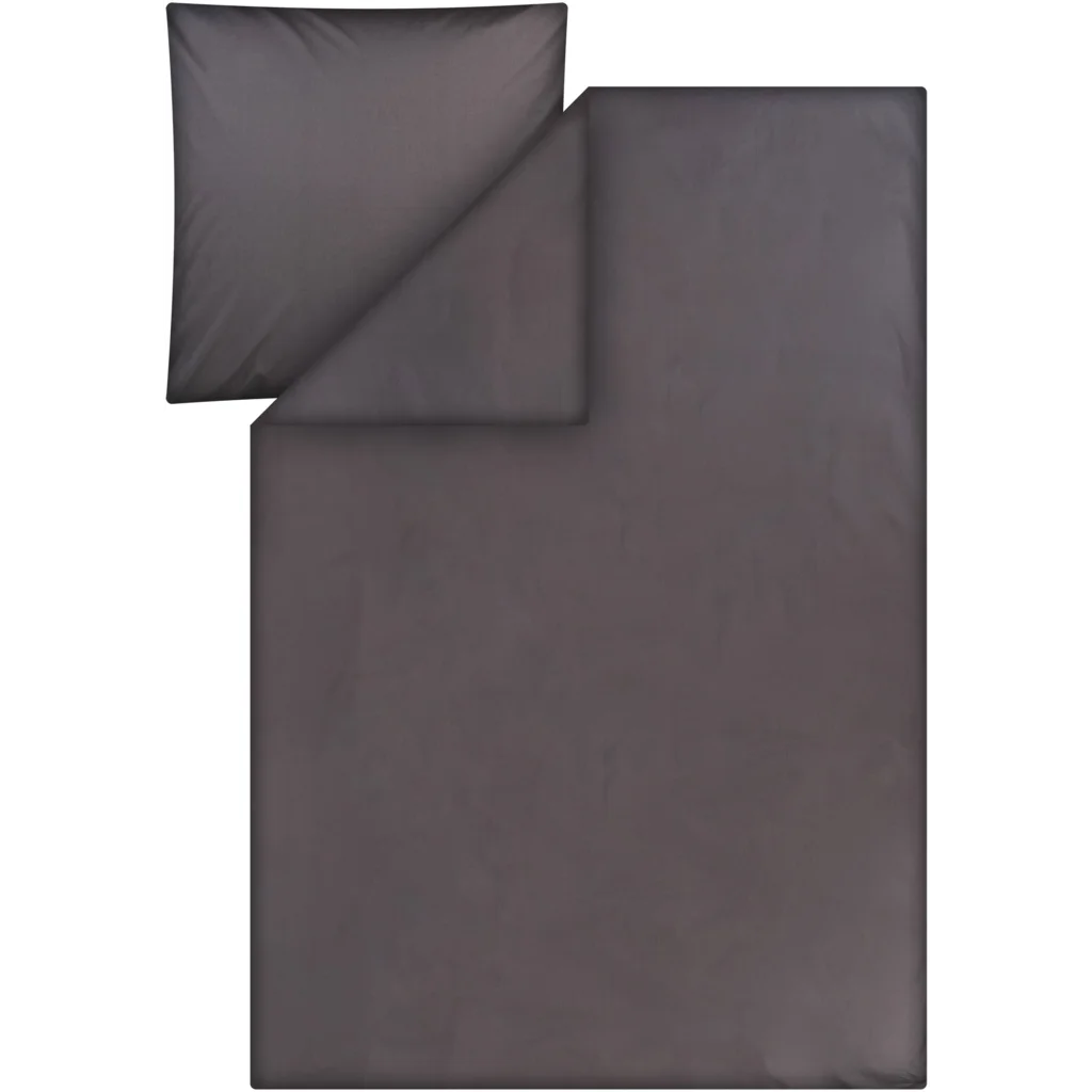 Bio Perkal Bettwäsche Garnitur in Basalt Braun von MELA home Größe 155x220 + 80x80 cm