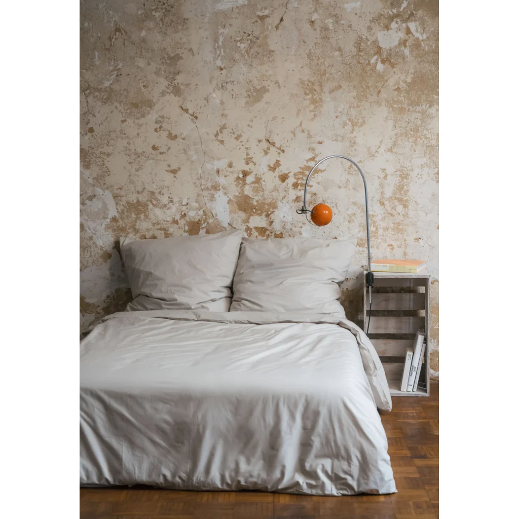 Bio Perkal Bettwäsche Garnitur in Beige von MELA home Größe 155x220 + 80x80 cm