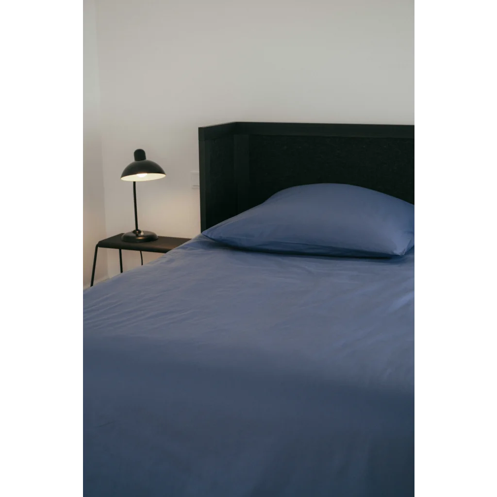 Bio Perkal Bettwäsche Garnitur in Blau von MELA home Größe 155x220 + 80x80 cm
