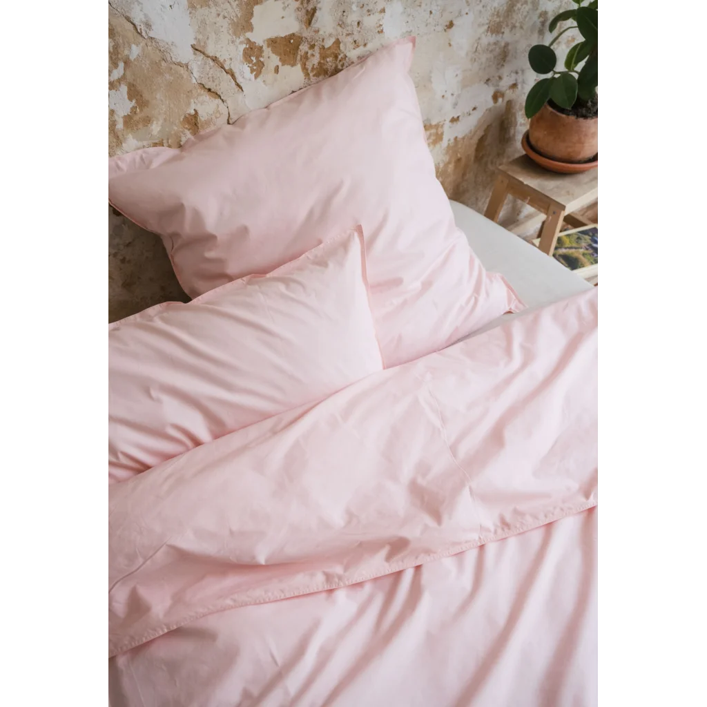 Bio Perkal Bettwäsche Garnitur in Rosa von MELA home Größe 135x200 + 80x80 cm