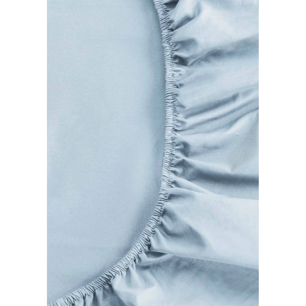 Bio Perkal Spannbettlaken für Boxspringbetten in Übergröße in Himmelblau Blau von MELA home Größe 140-160 x 200 cm