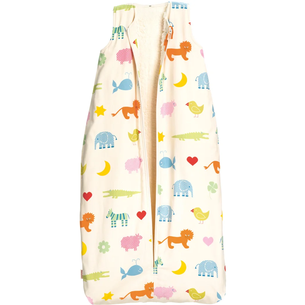 Bio Satin Baby-Schlafsack Arche Noah mit Flanellfutter in Muster Arche Noah von Cotonea Größe 110 (ca. 119 cm)