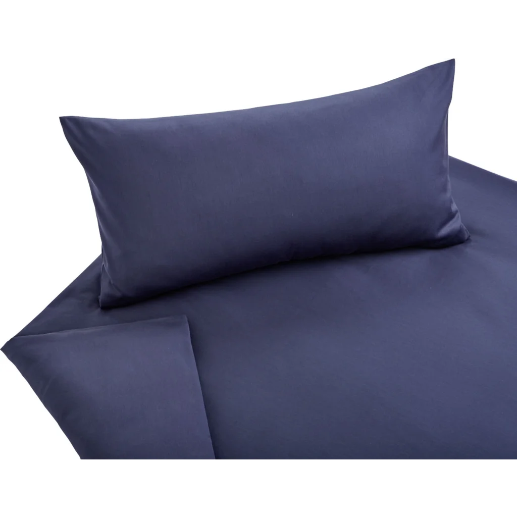 Bio Satin Bettwäsche Classic Garnitur 3-teilig in Azurblau Blau von Cotonea Größe 200x200 + 2x 80x80 cm
