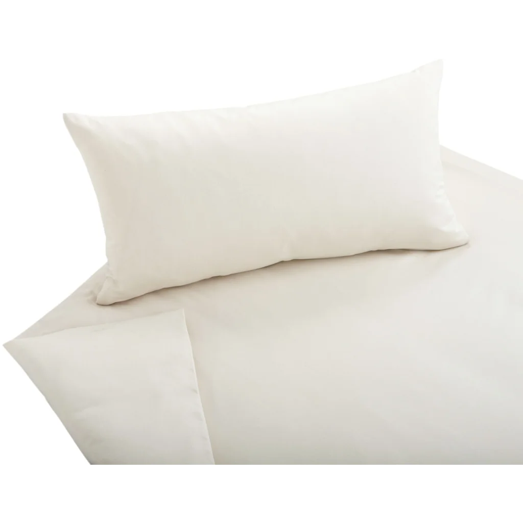 Bio Satin Bettwäsche Classic Garnitur 3-teilig in Creme von Cotonea Größe 200x220 + 2x 40x80 cm
