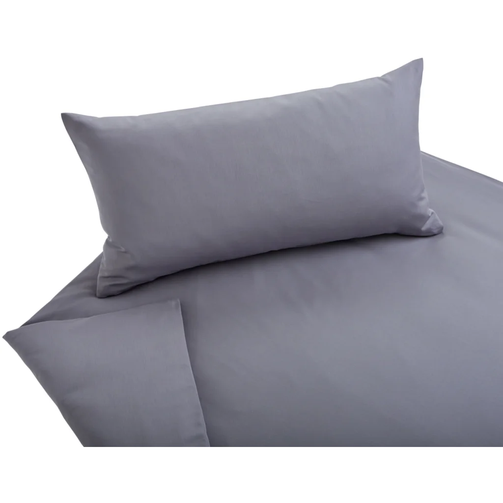 Bio Satin Bettwäsche Classic Garnitur 3-teilig in Platin Grau von Cotonea Größe 200x220 + 2x 40x80 cm