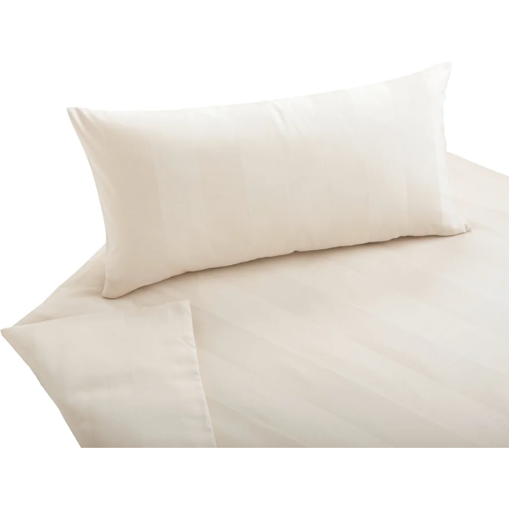 Bio Satin Bettwäsche Superbe Garnitur 3-teilig in Creme von Cotonea Größe 200x220 + 2x 80x80 cm